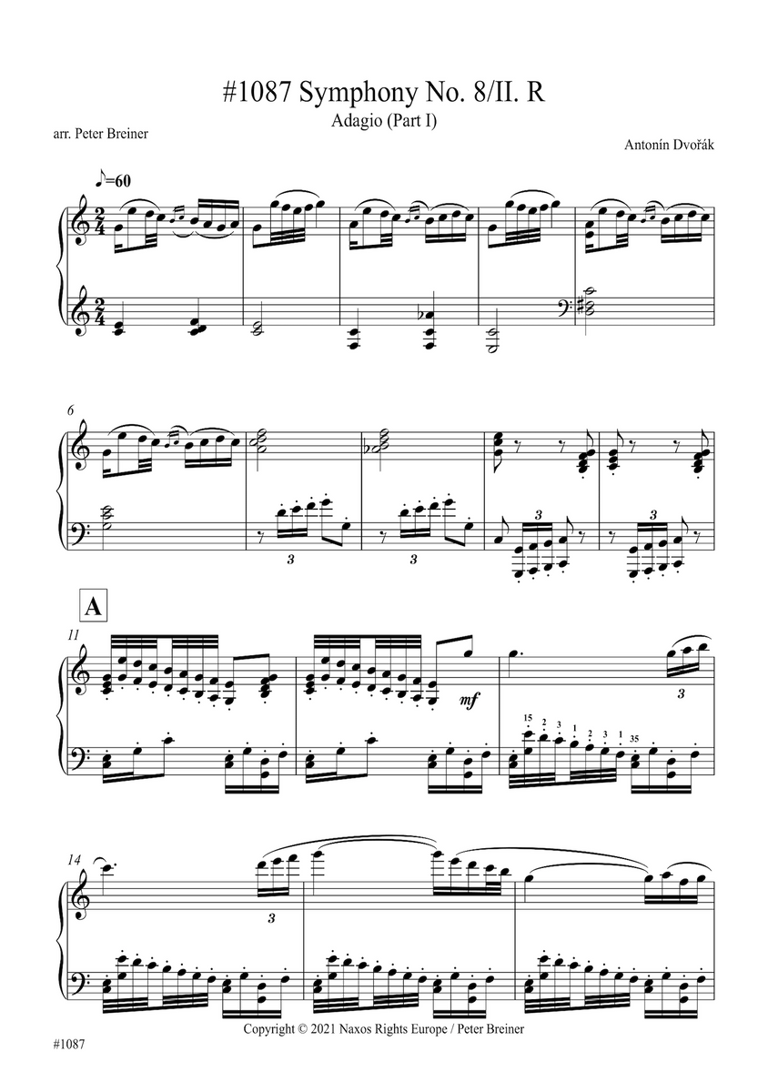 Dvořák: Adagio Part 1 from Symphony No. 8 in G major for piano