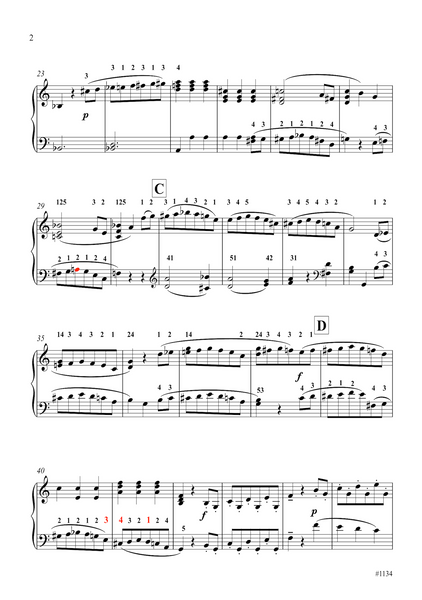 Wolfgang Amadeus Mozart: Menuetto-Allegretto (3rd movt.) from String Quartet KV 465 (arranged for piano by Peter Breiner) (PB223)