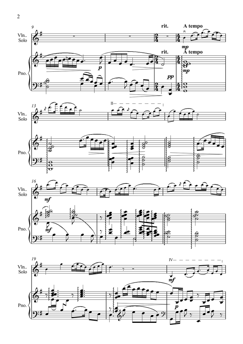 The Butterfly Lovers Violin Concerto (for violin & piano)