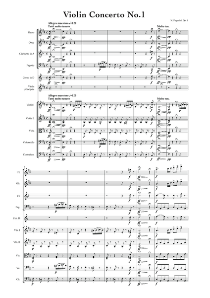 Pagainin, Niccolo: Violin Concerto No. 1 in D major, Op. 6 (arr. for String Quintet & Wind Quintet) (AEGC8)