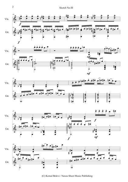 Kemal Belevi: Sketch No.3 – for Violin and Guitar