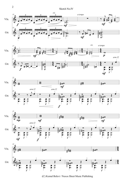 Kemal Belevi: Sketch No.4 – for Violin and Guitar