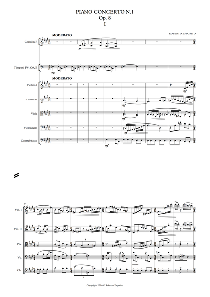 Roberto Esposito: Piano Concerto No. 1, Op. 8, "Fantastico" - Full Score (GPC036)