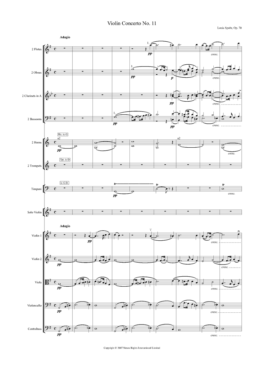 At accelerere frygt dannelse Louis Spohr: Violin Concerto No. 11 in G Major, Op. 70