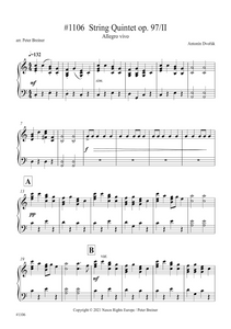 Antonín Dvořák: Allegro vivo, Movt. II of String Quintet in E-Flat Major (arranged for piano by Peter Breiner) (PB178)