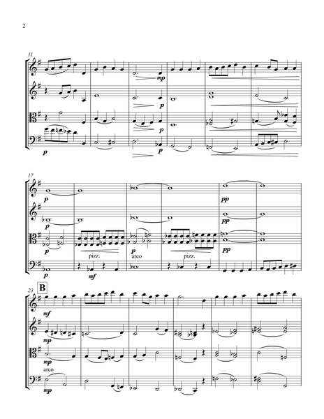 O Little Town of Bethlehem – Arrangement for String Quartet by Peter Breiner (PB076)