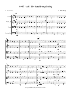 Hark! the Herald-angels Sing – Arrangement for String Quartet by Peter Breiner (PB078)