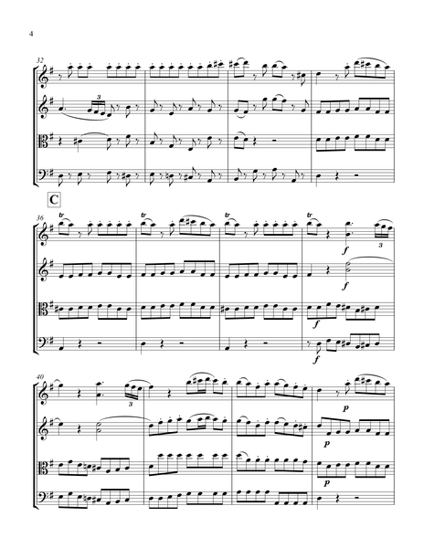 Wolfgang Amadeus Mozart: Eine Kleine Nachtmusik (1st movement) – Arrangement for String Quartet by Peter Breiner (PB098)