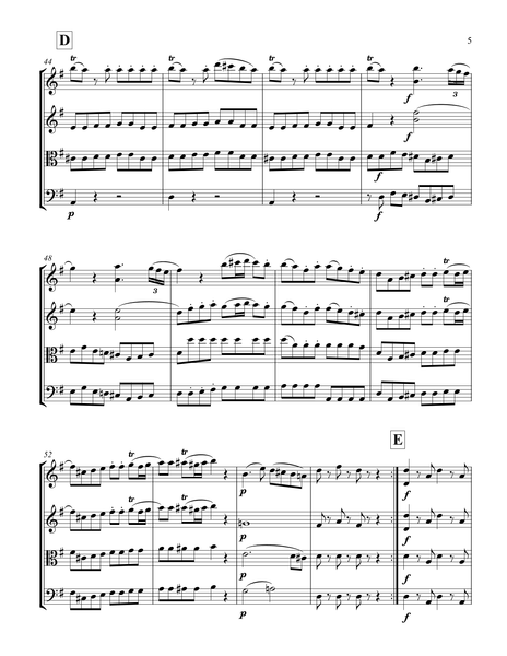 Wolfgang Amadeus Mozart: Eine Kleine Nachtmusik (1st movement) – Arrangement for String Quartet by Peter Breiner (PB098)