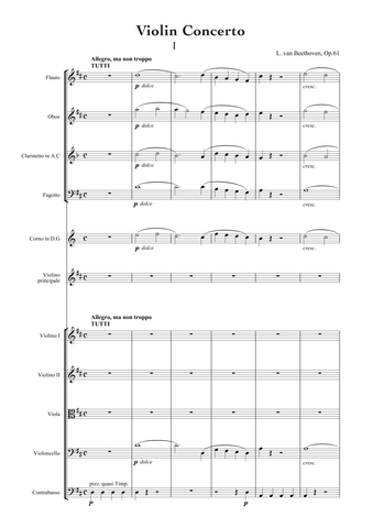 Beethoven, Luwig van: Violin Concerto in D Major, Op. 61 (arr. for String Quintet & Wind Quintet) (AEGC1)