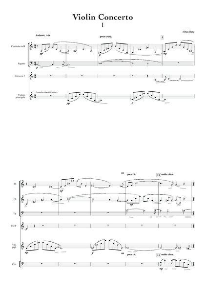 Berg, Alban: Violin Concerto (arr. for String Quintet & Wind Quintet) (AEGC2)