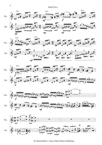 Kemal Belevi: Sketch No.1 – for Violin and Guitar