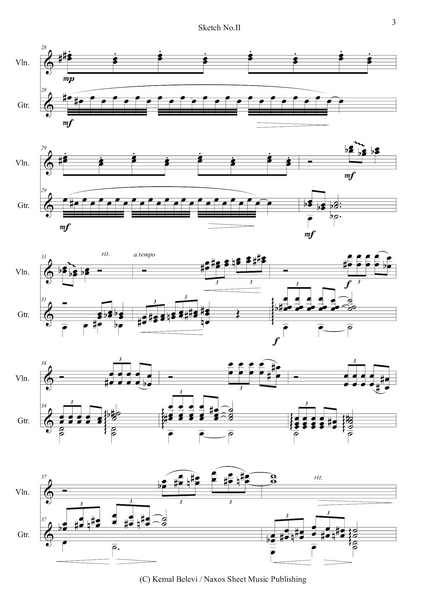 Kemal Belevi: Sketch No.2 – for Violin and Guitar