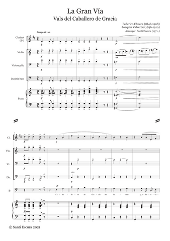 Federico Chueca: Vals del Caballero de Gracia (La Gran Vía) – arranged for voices and ensemble by Santi Escura (NXP115)