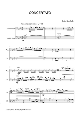 Lydia Kakabadse: Concertato – for cello and double bass