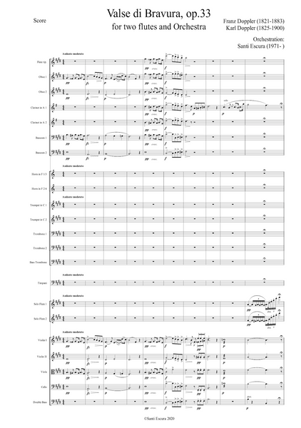 Franz Doppler: Valse di Bravura, op. 33 – arranged for two flutes and orchestra by Santi Escura (NXP)