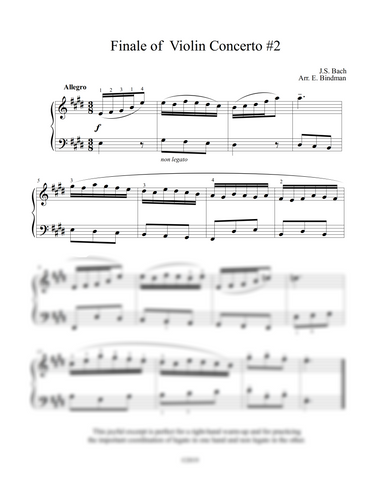 J.S. Bach: Finale of Violin Concerto No. 2, BWV 1042 – arranged for piano by Eleonor Bindman