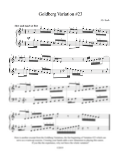 J.S. Bach: Goldberg Variation No. 23, BWV 988 – arranged for piano by Eleonor Bindman