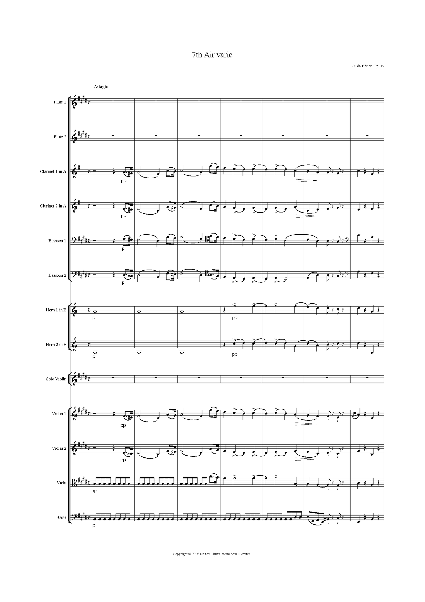 Charles Auguste de Bériot: Air Varié No. 7, Op. 15 – full score (NXP007)