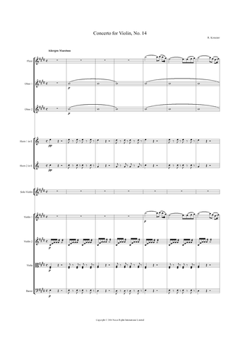 Rodolphe Kreutzer: Violin Concerto No. 14 in E Major – full score (NXP014)