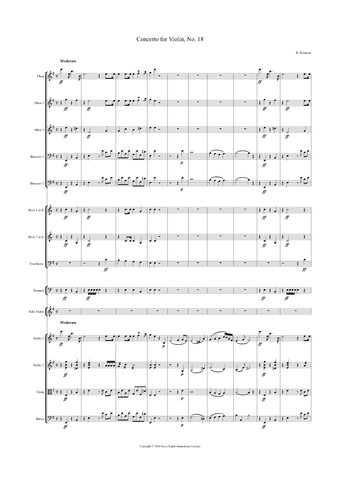 Rodolphe Kreutzer: Violin Concerto No. 18 in E Minor – full score (NXP016)