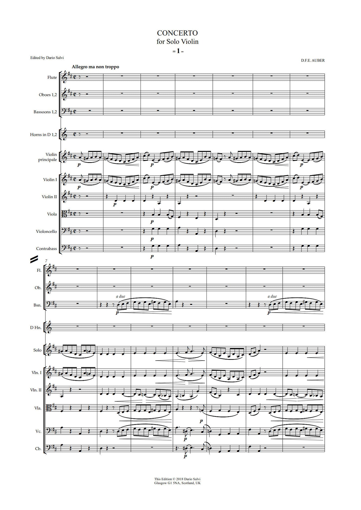 Daniel François Esprit Auber: Concerto for Solo Violin (NXP050)