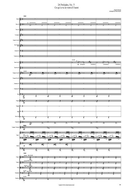 Claude Debussy: 24 Préludes, No. 7: Ce qu’a vu le vent d’ Ouest – arranged by Peter Breiner (PB024)