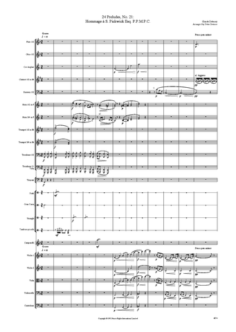 Claude Debussy: 24 Préludes, No. 21: Hommage à S. Pickwick Esq. P.P.M.P.C. – arranged by Peter Breiner (PB038)