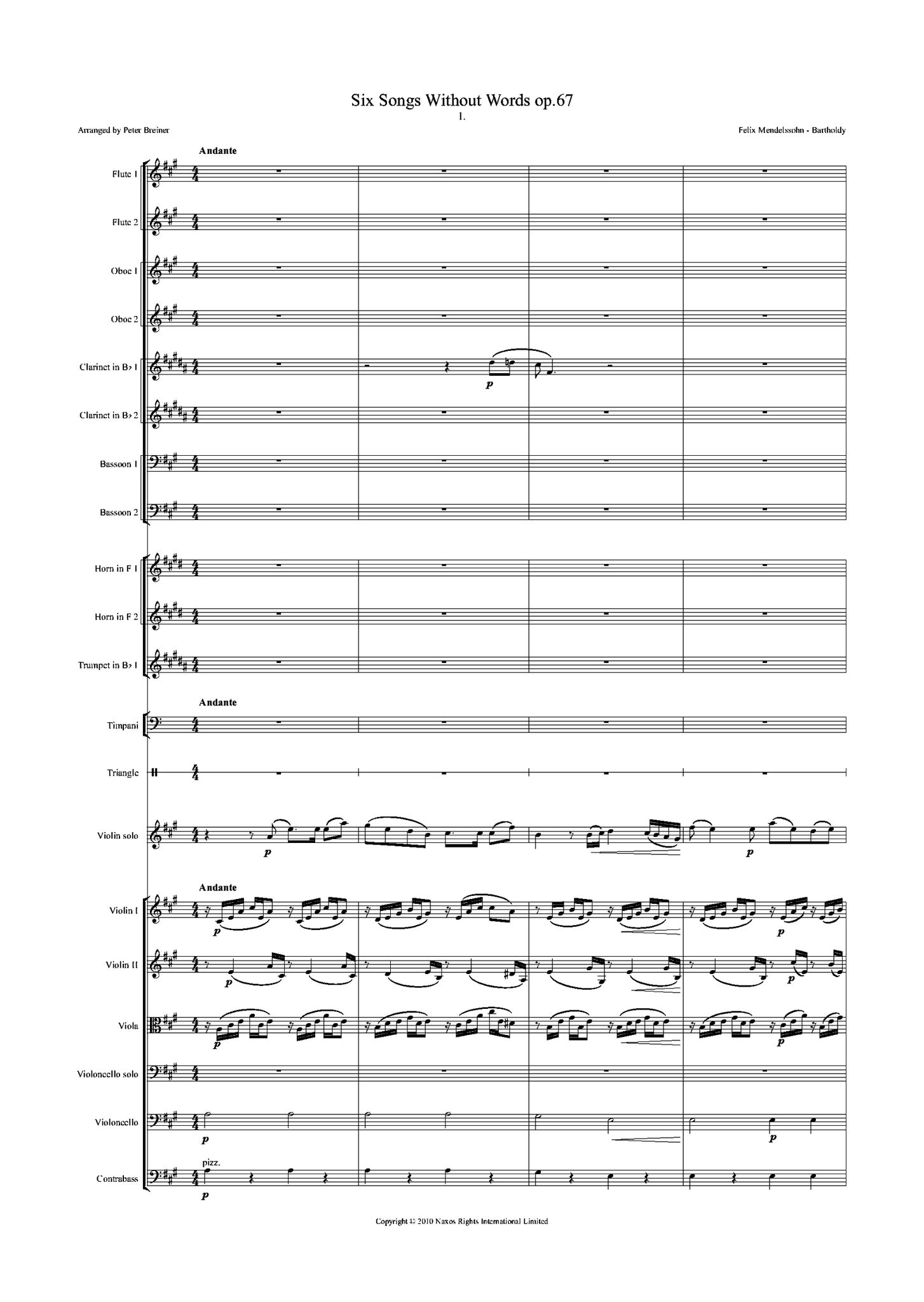 Felix Mendelssohn Bartholdy: Songs without Words, Op.67 – arranged by Peter Breiner (PB055)