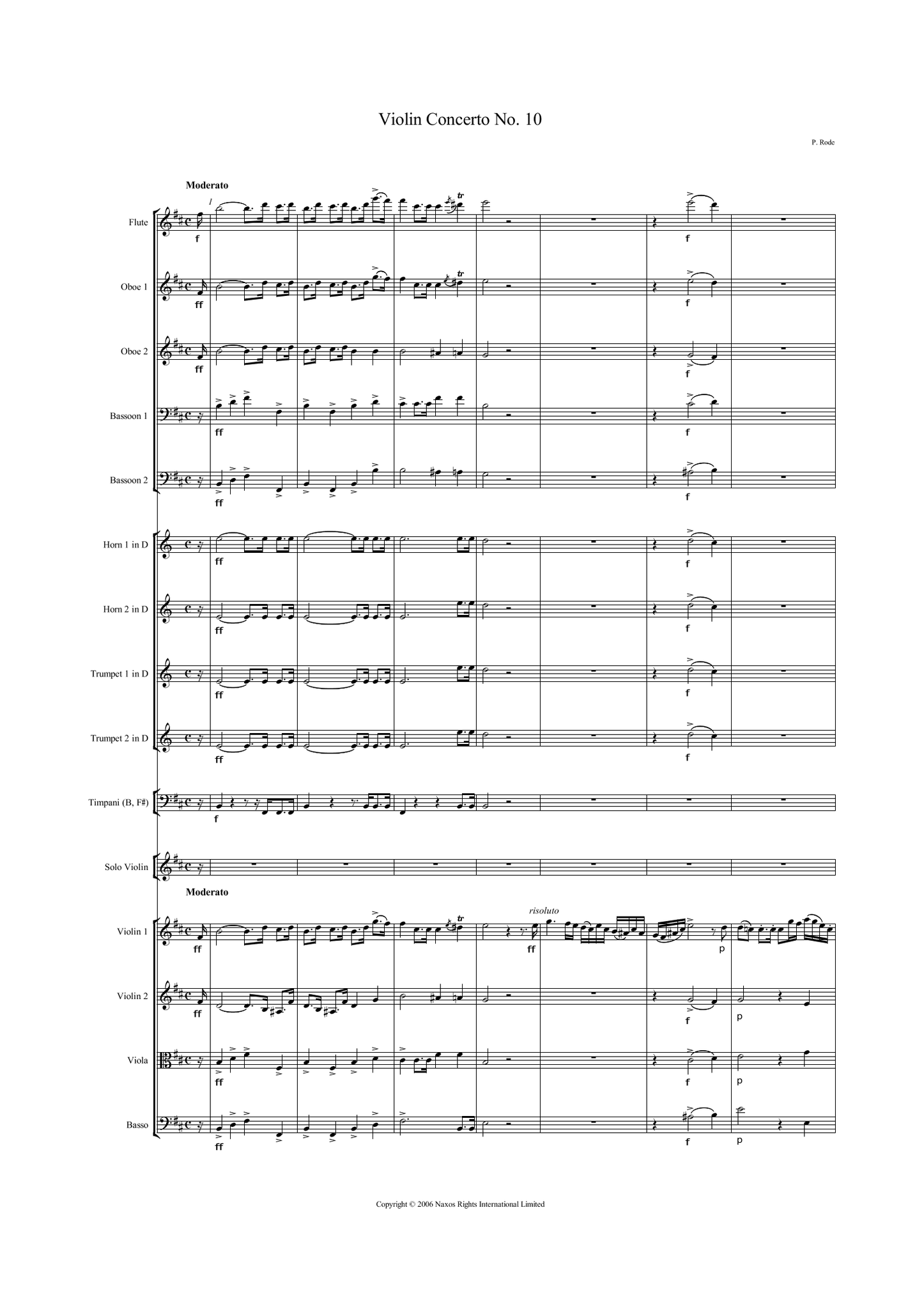 Pierre, Rode: Violin Concerto No. 10 in B Minor, Op. 19 (Rode010)