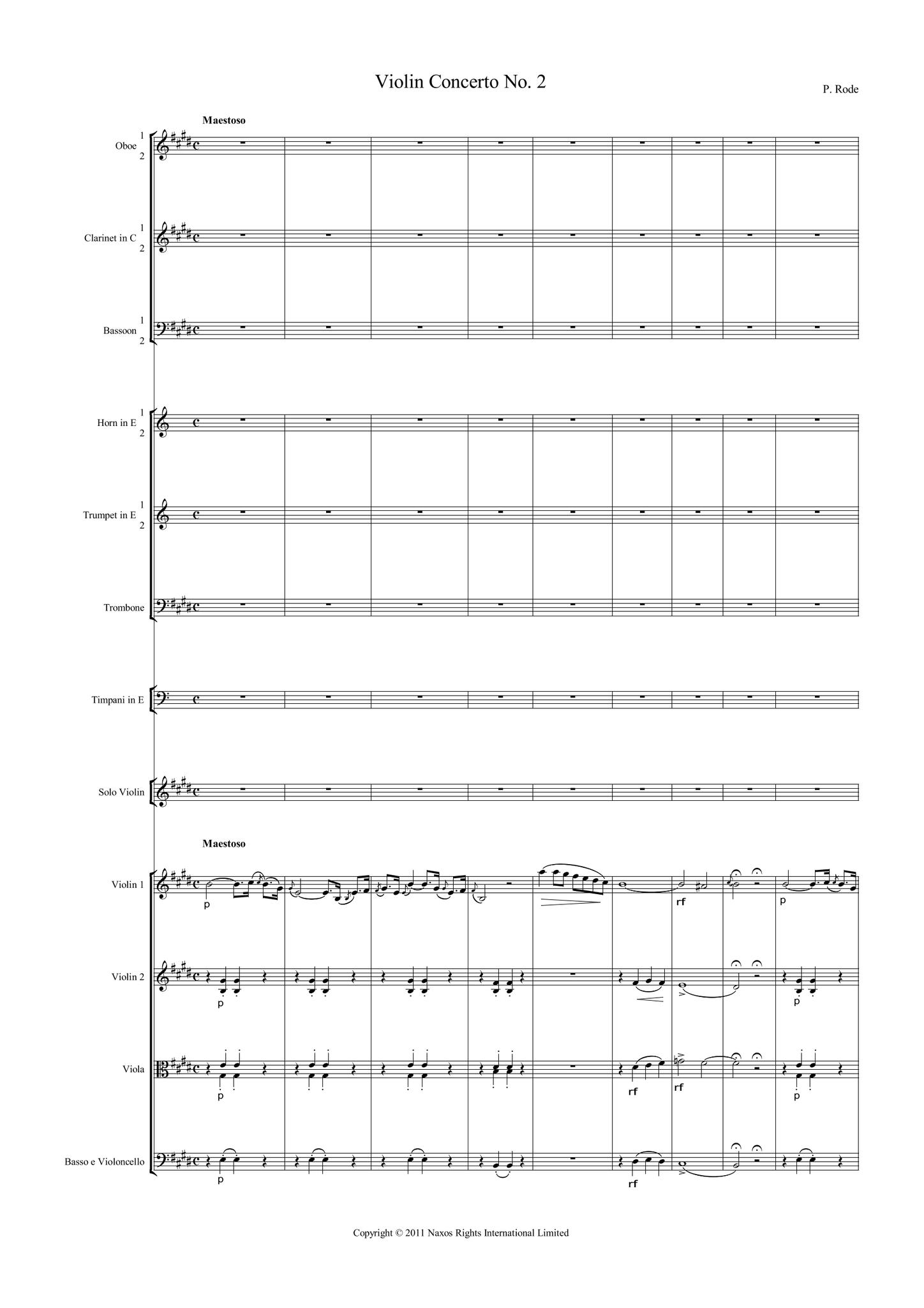 Pierre, Rode: Violin Concerto No. 2 in E Major, Op. 4 (Rode002)