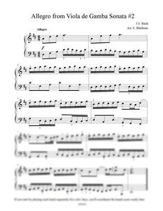 J.S. Bach: Allegro from Viola de Gamba Sonata #2, BWV 1028 arranged for piano by Eleonor Bindman (GPC059)