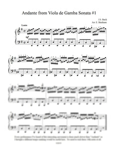 J.S. Bach: Andante from Viola de Gamba Sonata #1, BWV 1027 arranged for piano by Eleonor Bindman (GPC050)
